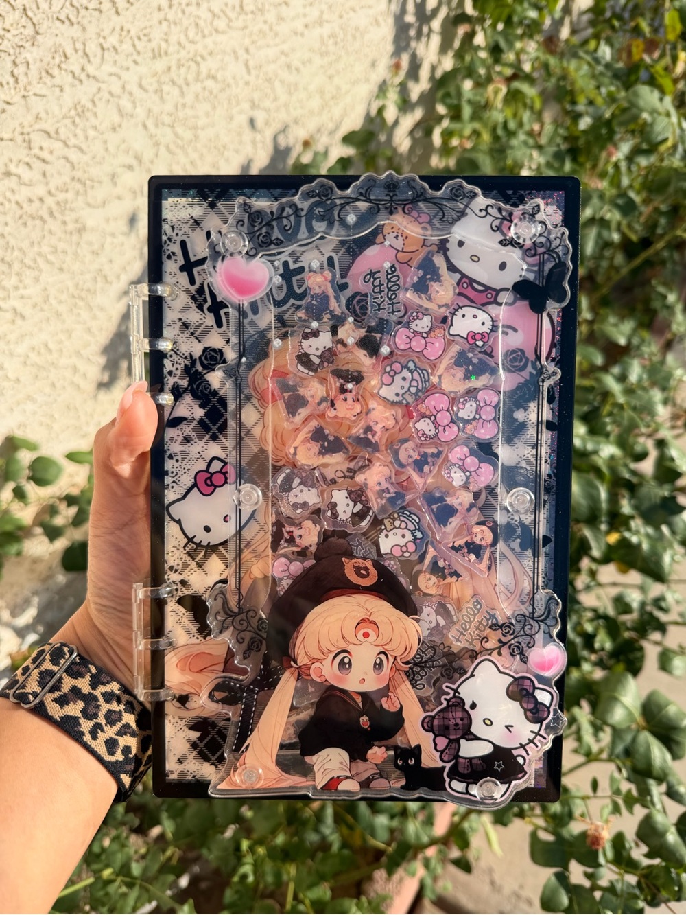 Sanrio Pink & Black Hello Kitty Kawaii Character Binder